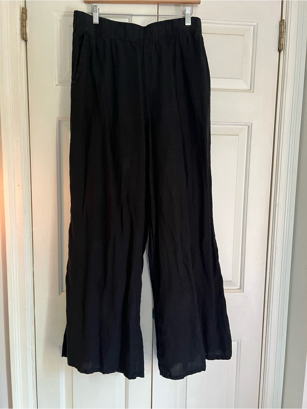 Sigrid Olsen 100% line Black Wide Leg Pull-On Pants XL
